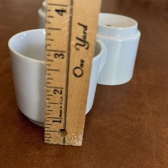 Set Of 4 Vintage White Porcelain Espresso Cups Made In Japan - Picture 4 of 5